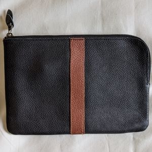 Madewell Stripe Leather Pouch Wallet